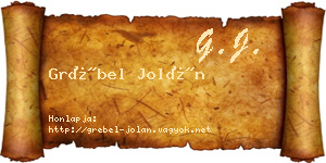 Grébel Jolán névjegykártya